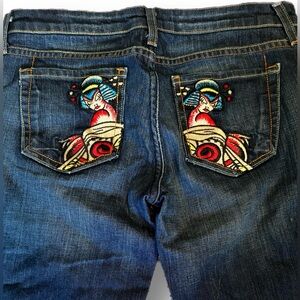 Ed Hardy Women’s Denim Geisha  Shorts sz 28